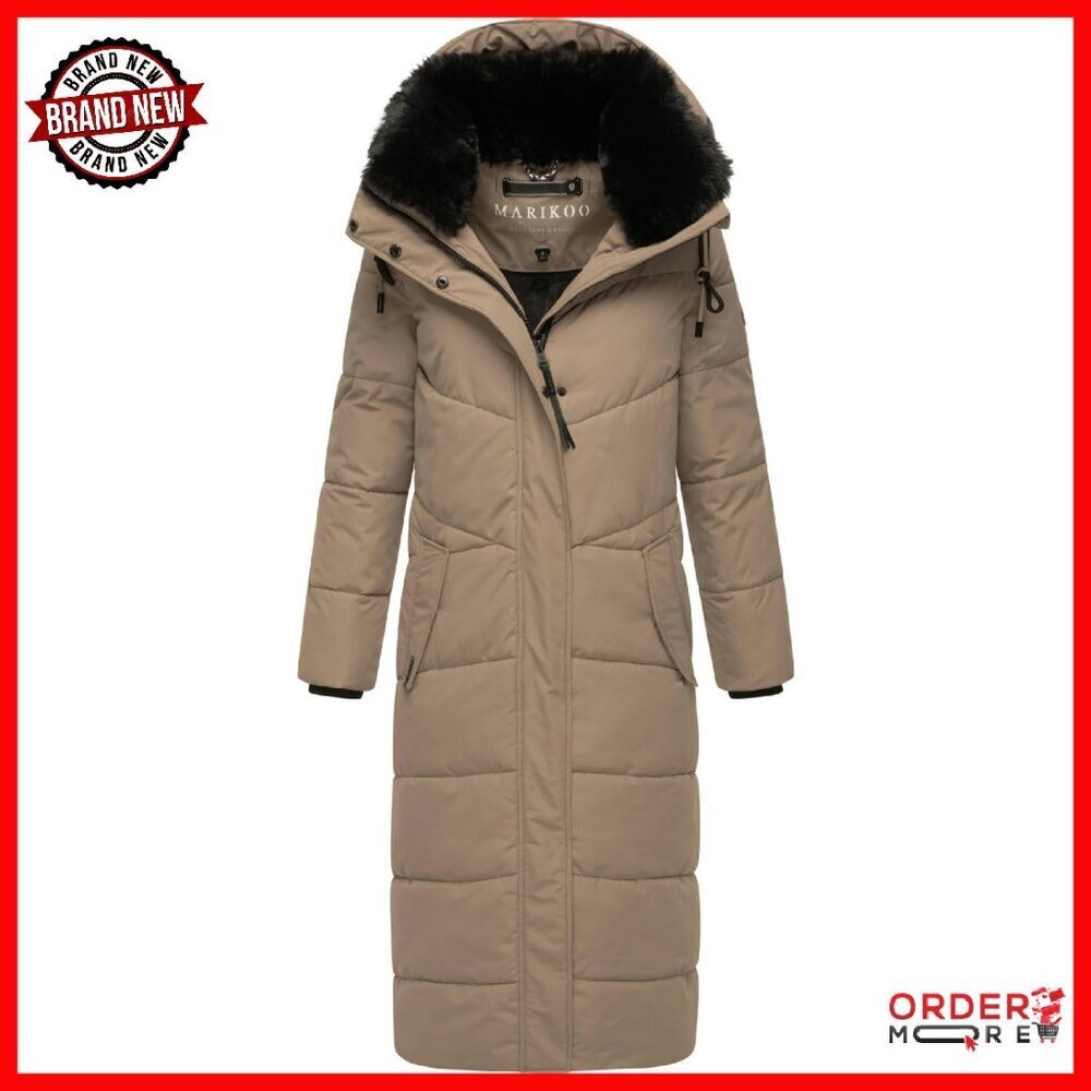 Extra-Long Quilted Puffer Coat with Detachable Hood - Mid-Calf Winter Jacket